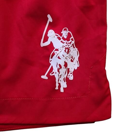 U.S POLO ASSN Women's Mini Shorts Red White Logo Size Large - Picture 3 of 10